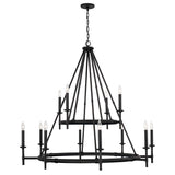 Capital Lighting 445201IH Ogden 12 Light Chandelier Brushed Black Iron