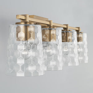 Capital Lighting 143541AD-517 Burke 4 Light Vanity Aged Brass