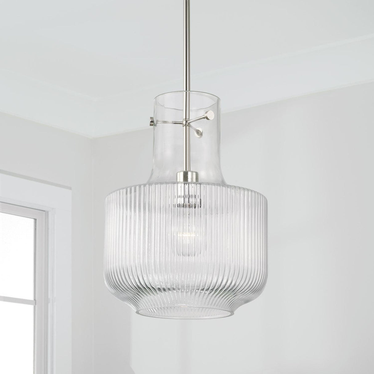 Capital Lighting 345111PN Nyla 1 Light Pendant Polished Nickel