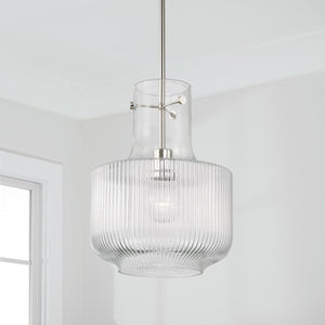 Capital Lighting 345111PN Nyla 1 Light Pendant Polished Nickel