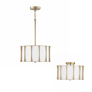 Capital Lighting 244631MA Bodie 3 Light Dual Mount Semi-Flush/Pendant Matte Brass