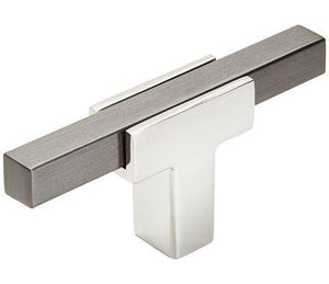 Amerock BP6726BCR Kitchen Cabinet Dooror Drawer Knob Polished Chrome/Black Chrome 2-3/4 inch (70 mm) Length Urbanite 1 Pack Furniture Hardware Bathroom Cabinet Hardware