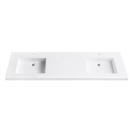 VersaStone 61 in. Solid Surface Vanity Top with Integrated Double Bowl in Matte finish