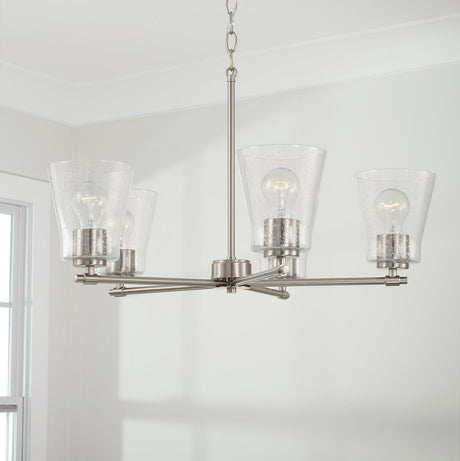 Capital Lighting 446951BN-533 Baker 5 Light Chandelier Brushed Nickel