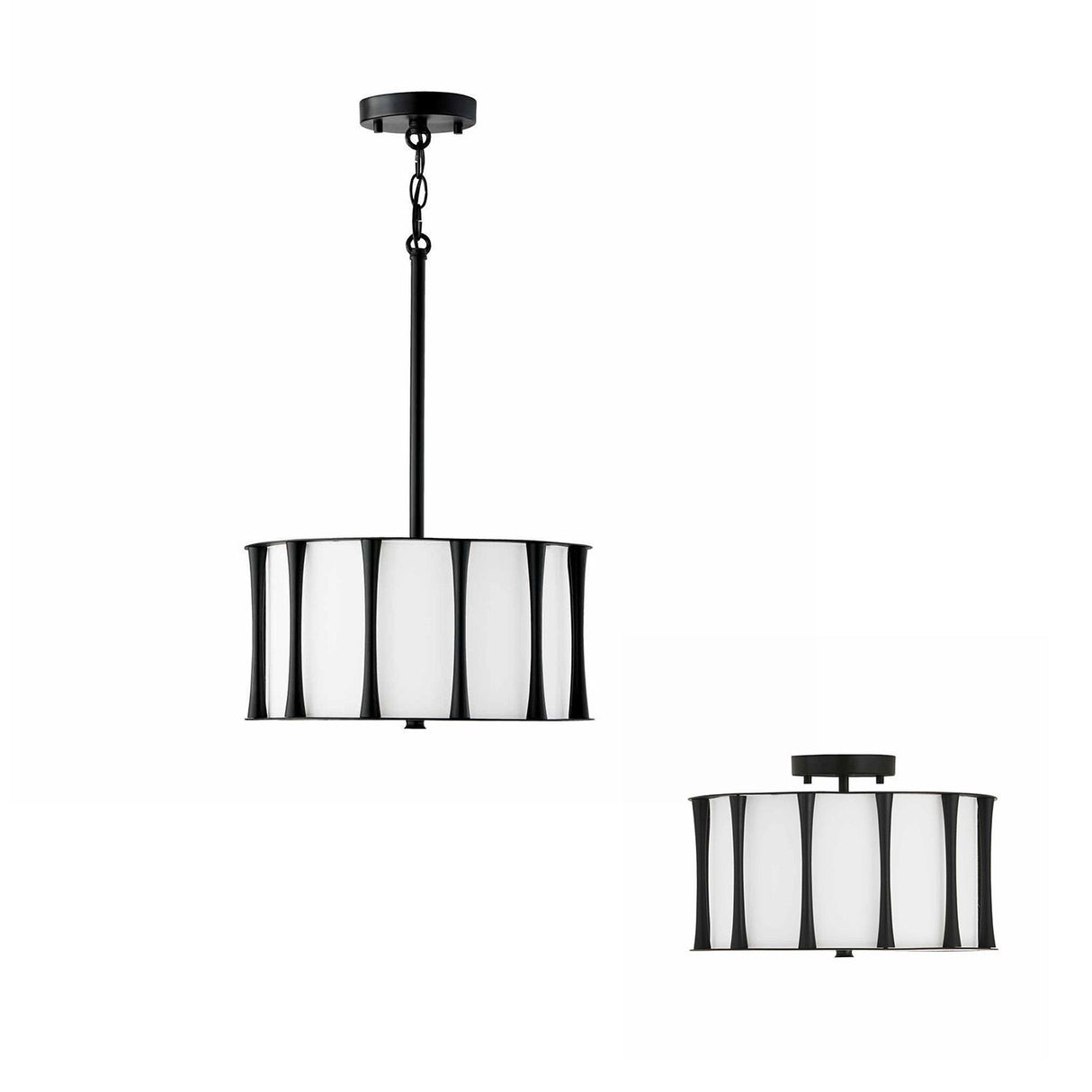 Capital Lighting 244631MB Bodie 3 Light Dual Mount Semi-Flush/Pendant Matte Black