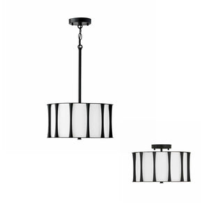 Capital Lighting 244631MB Bodie 3 Light Dual Mount Semi-Flush/Pendant Matte Black