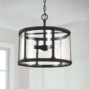 Capital Lighting 244931BI Brennen 3 Light Semi-Flush Black Iron