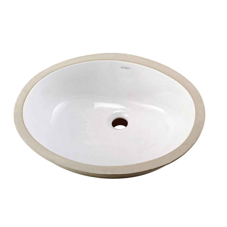 Gerber G0012770F White Luxoval Oval Petite Undercounter Bathroom Sink