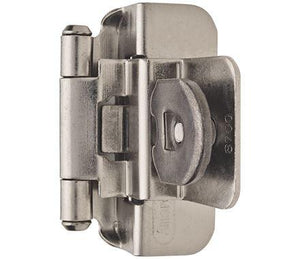 Amerock Double Demountable Cabinet Hinge 3/8 inch (10 mm) Inset Hinge Satin Nickel 2 Pack Self-Closing Hinge Cabinet Door Hinge