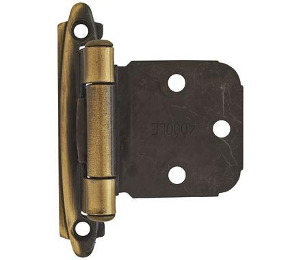 Amerock Cabinet Hinge Variable Overlay Hinge Antique Brass 2 Pack Self-Closing Hinge Face Mount Hinge Cabinet Door Hinge