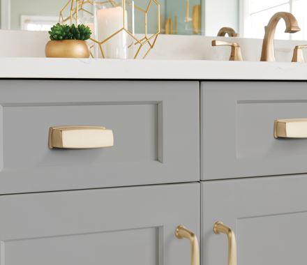 Amerock Cabinet Cup Pull Golden Champagne 3-3/4 inch (96 mm) Center to Center Kane 1 Pack Drawer Pull Drawer Handle Cabinet Hardware