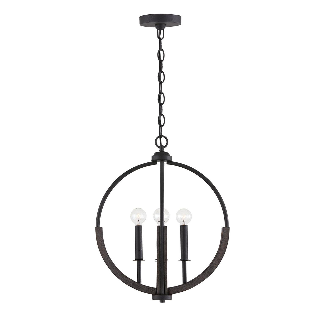 Capital Lighting 347642CK Clive 4 Light Pendant Carbon Grey and Black Iron