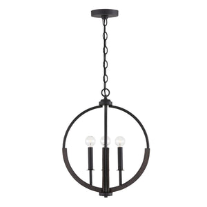 Capital Lighting 347642CK Clive 4 Light Pendant Carbon Grey and Black Iron