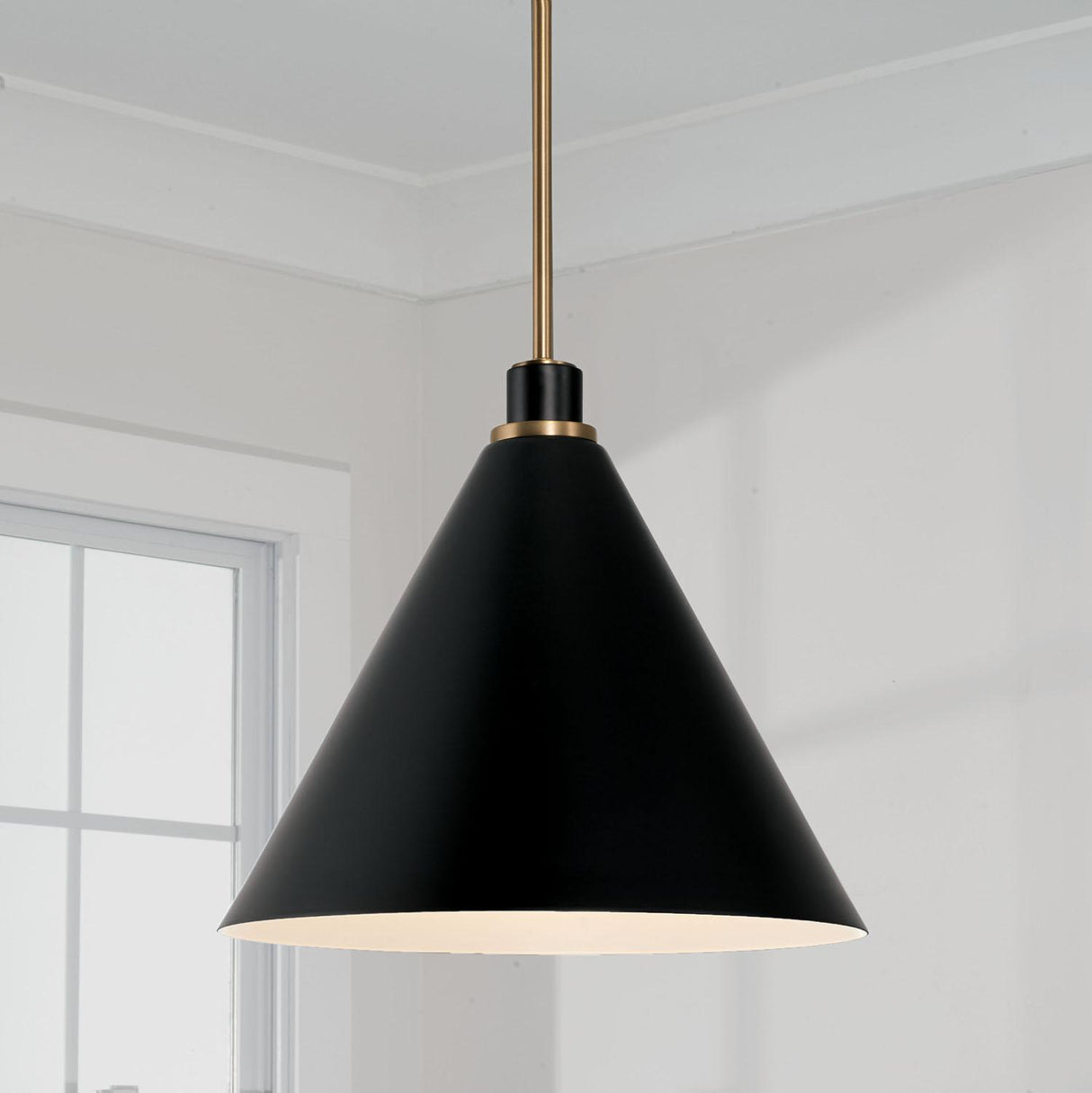 Capital Lighting 350112AB Bradley 1 Light Pendant Aged Brass and Black