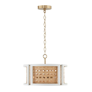 Capital Lighting 244341WM Lola 4 Light Semi-Flush Flat White and Matte Brass