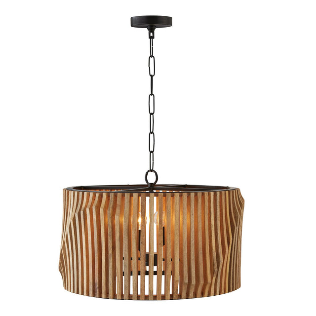 Capital Lighting 344642WK Archer 4 Light Pendant Light Wood and Matte Black