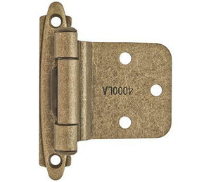 Amerock Cabinet Hinge Variable Overlay Hinge with Reverse Bevel Burnished Brass 2 Pack Self-Closing Hinge Cabinet Door Hinge