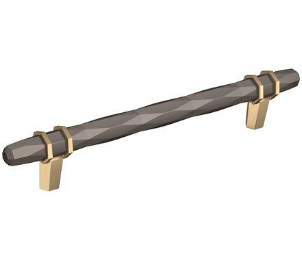Amerock Cabinet Pull Black Chrome/Golden Champagne 6-5/16 inch (160 mm) Center-to-Center London 1 Pack Drawer Pull Drawer Handle Cabinet Hardware