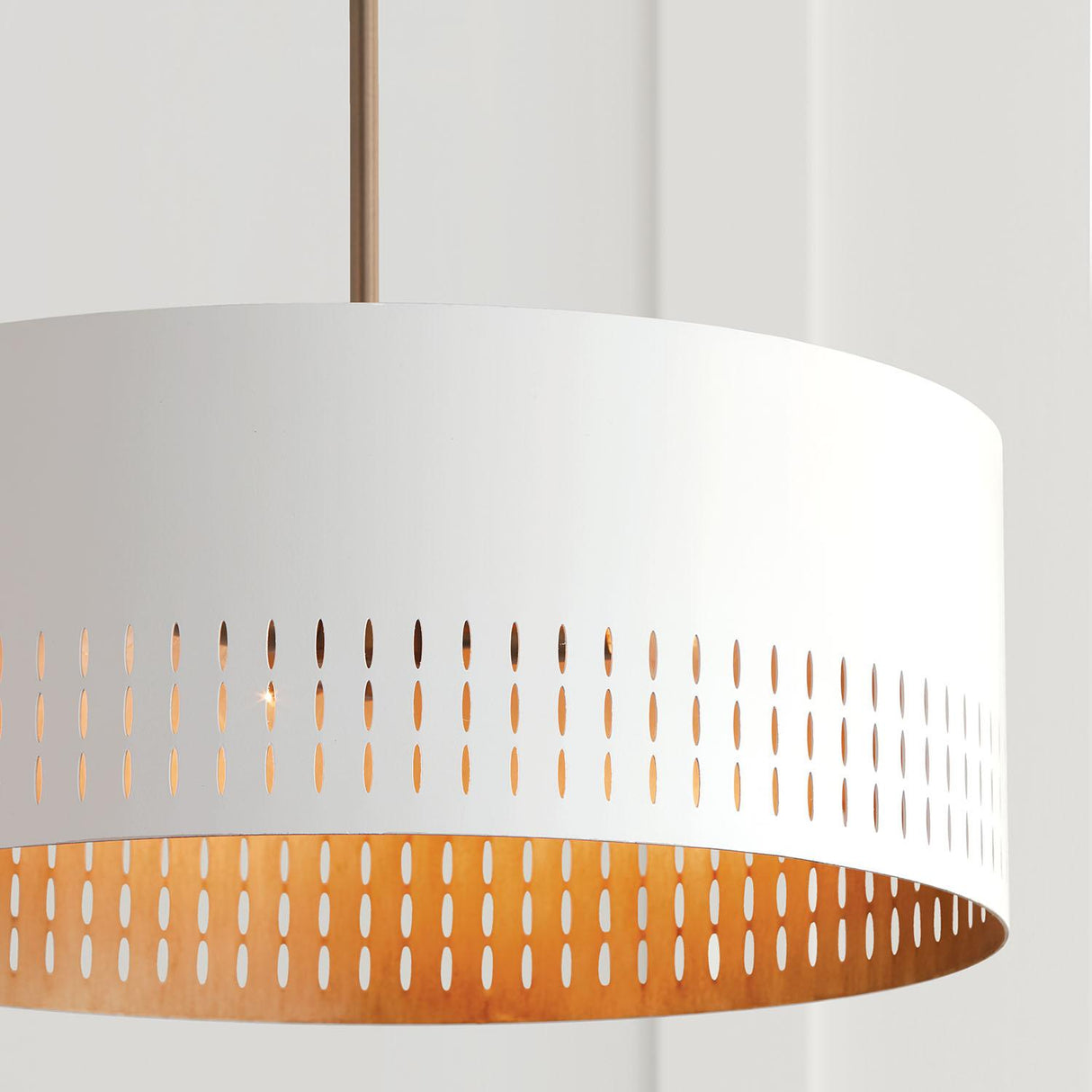Capital Lighting 350233AW Dash 3 Light Pendant Aged Brass and White