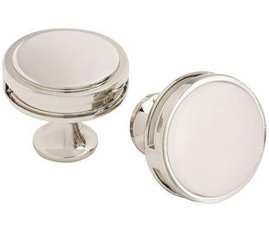 Amerock Cabinet Knob Satin Nickel/Frosted 1-3/8 inch (35 mm) Diameter Oberon 1 Pack Drawer Knob Cabinet Hardware