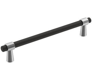 Amerock Cabinet Pull Polished Chrome/Matte Black 6-5/16 inch (160 mm) Center-to-Center Mergence 1 Pack Drawer Pull Cabinet Handle Cabinet Hardware