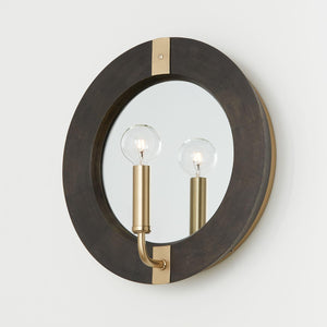 Capital Lighting 647311KR Finn 1 Light Sconce Black Stain and Matte Brass