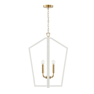 Capital Lighting 344541WM Maren 4 Light Pendant Flat White and Matte Brass