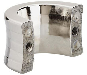 Amerock Cabinet Finger Pull Polished Nickel 1-1/4 inch (32 mm) Center to Center Concentric 1 Pack Drawer Pull Drawer Handle Cabinet Hardware
