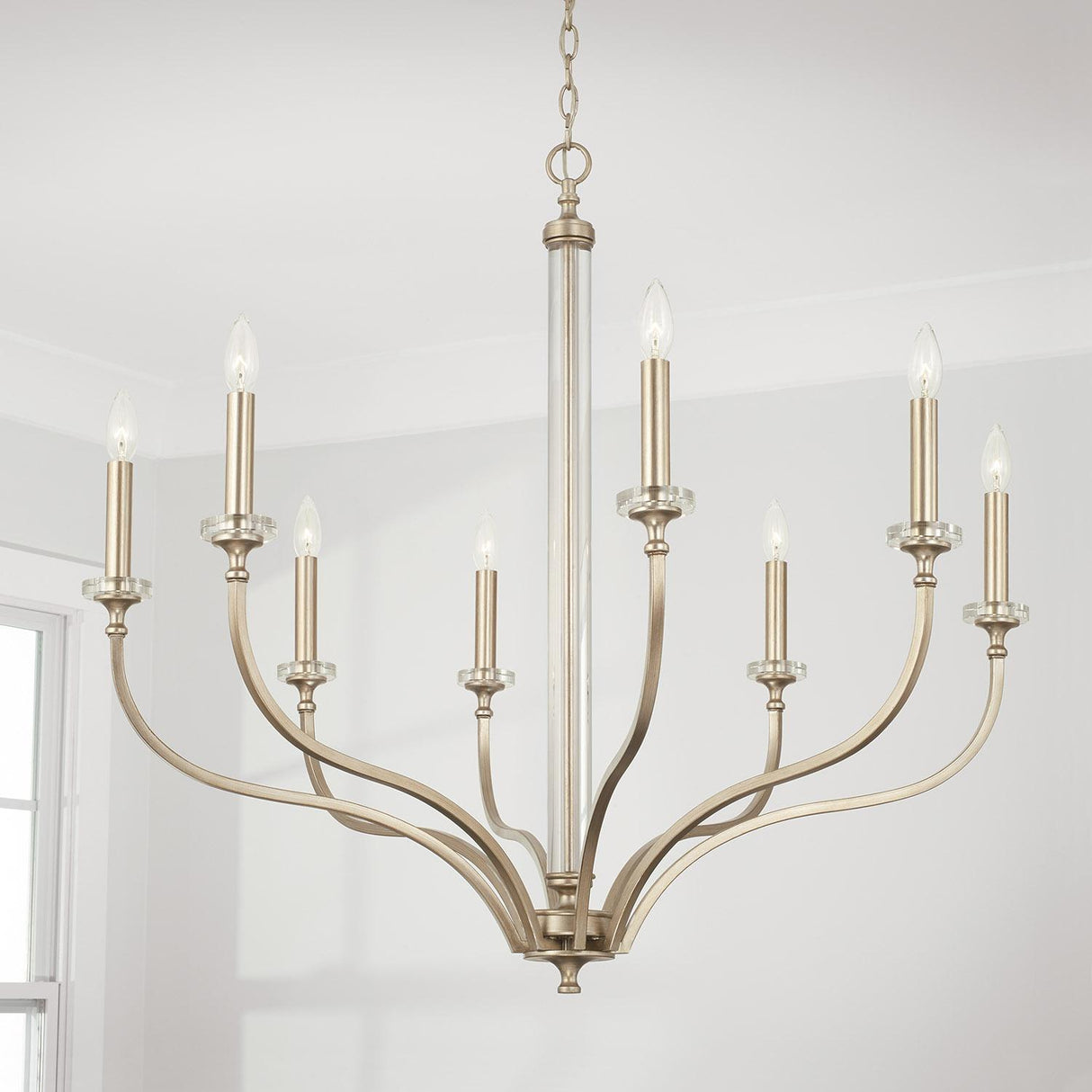 Capital Lighting 444881BS Breigh 8 Light Chandelier Brushed Champagne