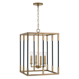 Capital Lighting 544742AB Bleeker 4 Light Foyer Aged Brass and Black