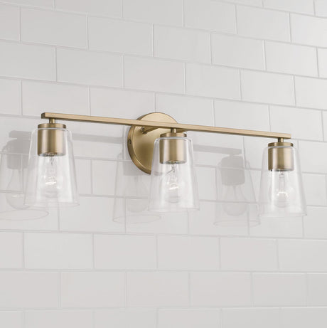 Capital Lighting 148631AD-537 Portman 3 Light Vanity Aged Brass