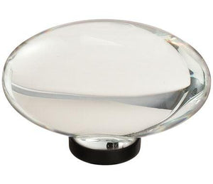Amerock Cabinet Knob Clear/Black Bronze 1-3/4 inch (44 mm) Length Glacio 1 Pack Drawer Knob Cabinet Hardware