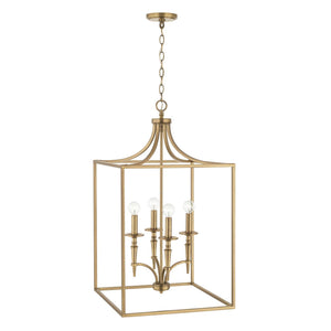 Capital Lighting 542641AD Abbie 4 Light Foyer Aged Brass