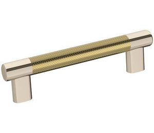 Amerock Cabinet Pull Polished Nickel/Golden Champagne 5-1/16 inch (128 mm) Center-to-Center Esquire 1 Pack Drawer Pull Drawer Handle Cabinet Hardware