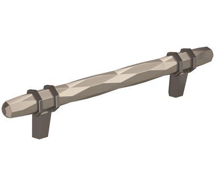 Amerock Cabinet Pull Satin Nickel/Black Chrome 5-1/16 inch (128 mm) Center-to-Center London 1 Pack Drawer Pull Drawer Handle Cabinet Hardware