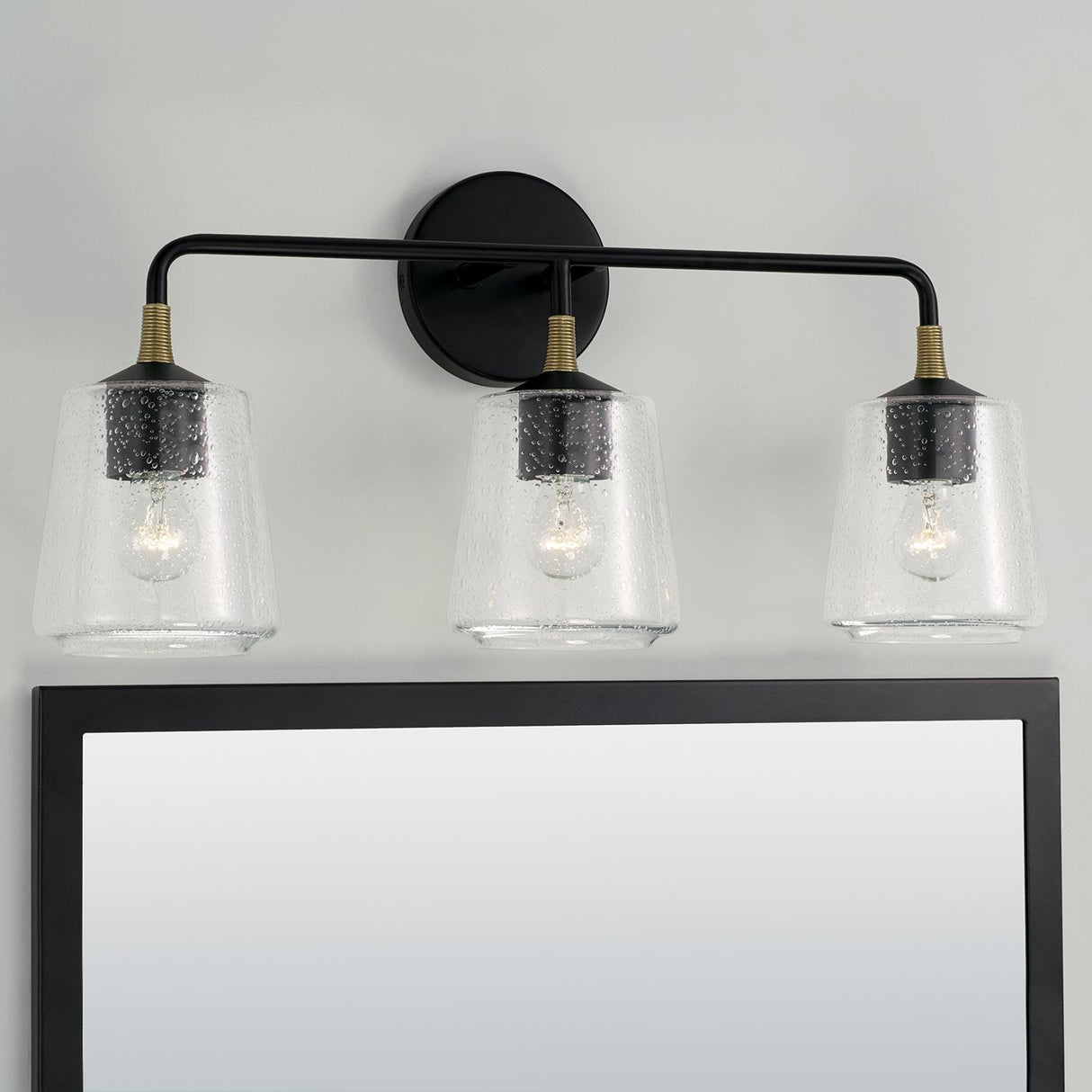 Capital Lighting 145631KB-530 Amara 3 Light Vanity Matte Black with Brass