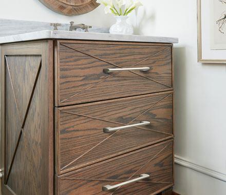 Amerock Cabinet Pull Satin Nickel 6-5/16 inch (160 mm) Center to Center Riva 1 Pack Drawer Pull Drawer Handle Cabinet Hardware