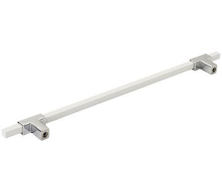 Amerock Cabinet Pull Polished Chrome/White 10-1/16 inch (256 mm) Center to Center Urbanite 1 Pack Drawer Pull Drawer Handle Cabinet Hardware