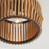 Capital Lighting 244632WK Archer 1 Light Dual Mount Semi-Flush/Pendant Light Wood and Matte Black