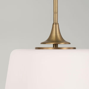Capital Lighting 248911AD Presley 1 Light Dual Mount Semi-Flush/Pendant Aged Brass