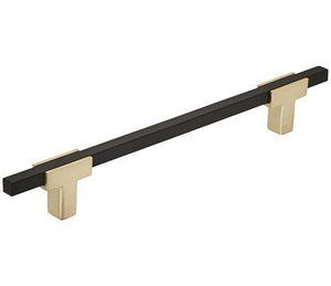 Amerock Cabinet Pull Brushed Gold/Matte Black 6-5/16 inch (160 mm) Center to Center Urbanite 1 Pack Drawer Pull Drawer Handle Cabinet Hardware