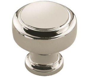 Amerock Cabinet Knob Polished Nickel 1-3/16 inch (30 mm) Diameter Highland Ridge 1 Pack Drawer Knob Cabinet Hardware
