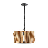 Capital Lighting 244632WK Archer 1 Light Dual Mount Semi-Flush/Pendant Light Wood and Matte Black
