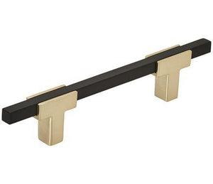 Amerock Cabinet Pull Brushed Gold/Matte Black 3-3/4 inch (96 mm) Center to Center Urbanite 1 Pack Drawer Pull Drawer Handle Cabinet Hardware