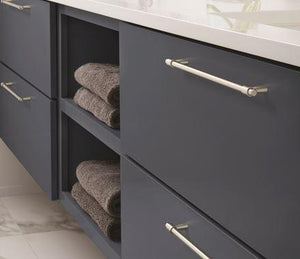 Amerock Cabinet Pull Satin Nickel 8-13/16 inch (224 mm) Center-to-Center Destine 1 Pack Drawer Pull Cabinet Handle Cabinet Hardware