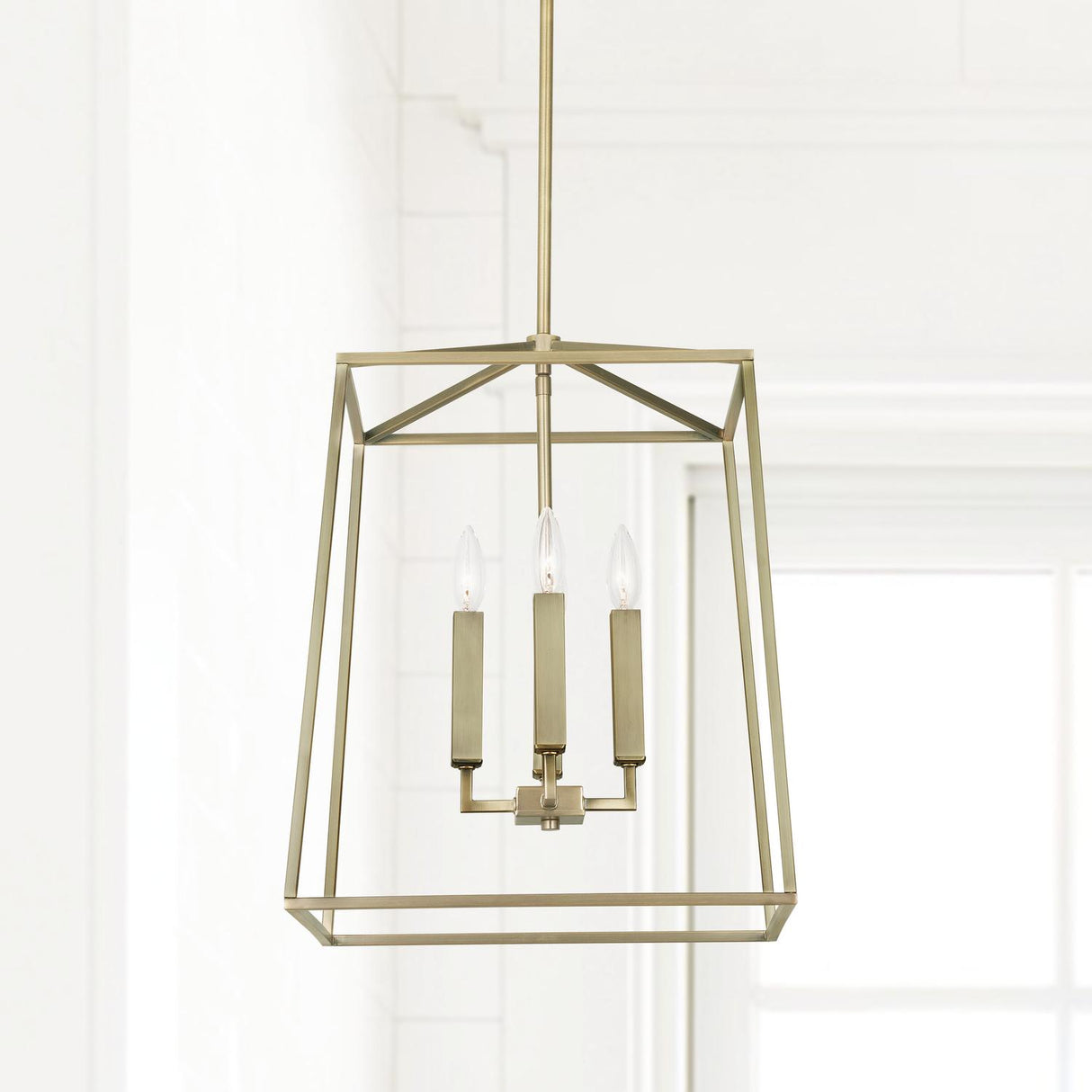 Capital Lighting 537642AD Thea 4 Light Foyer Aged Brass