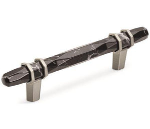 Amerock BP36648MBKG10 Carrione Cabinet Pull, 3-3/4 in (96 mm) Center-to-Center, Marble Black/Satin Nickel