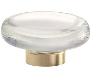 Amerock Cabinet Knob Clear/Golden Champagne 1-3/4 inch (44 mm) Diameter Glacio 1 Pack Drawer Knob Cabinet Hardware