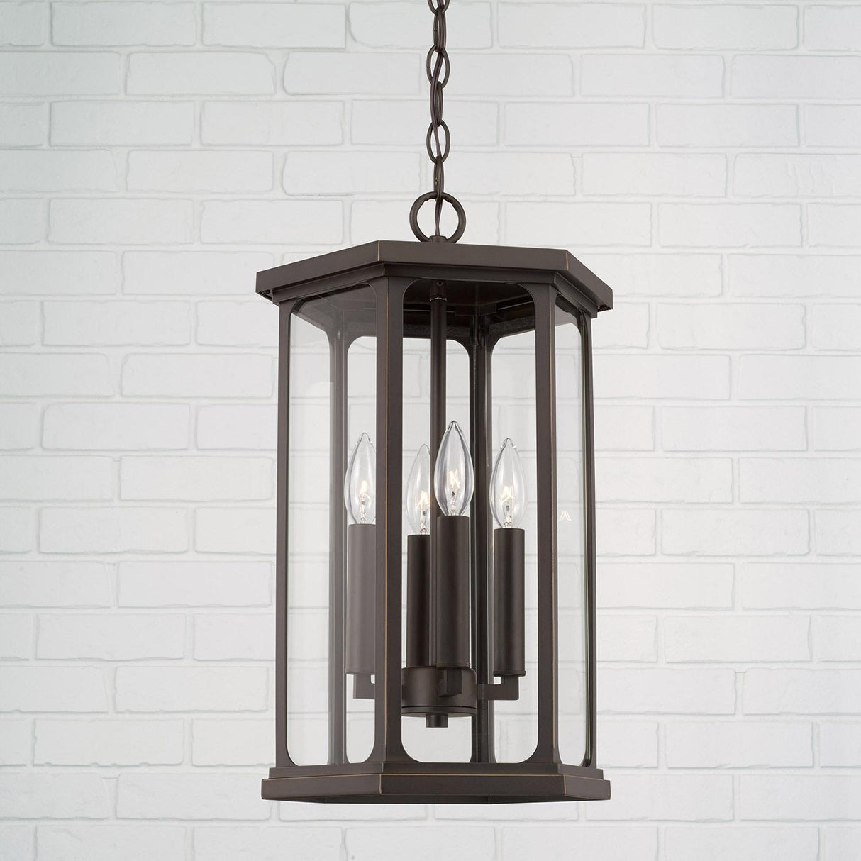 Capital Lighting 946642OZ Walton 4 Light Outdoor Hanging Lantern Oiled Bronze