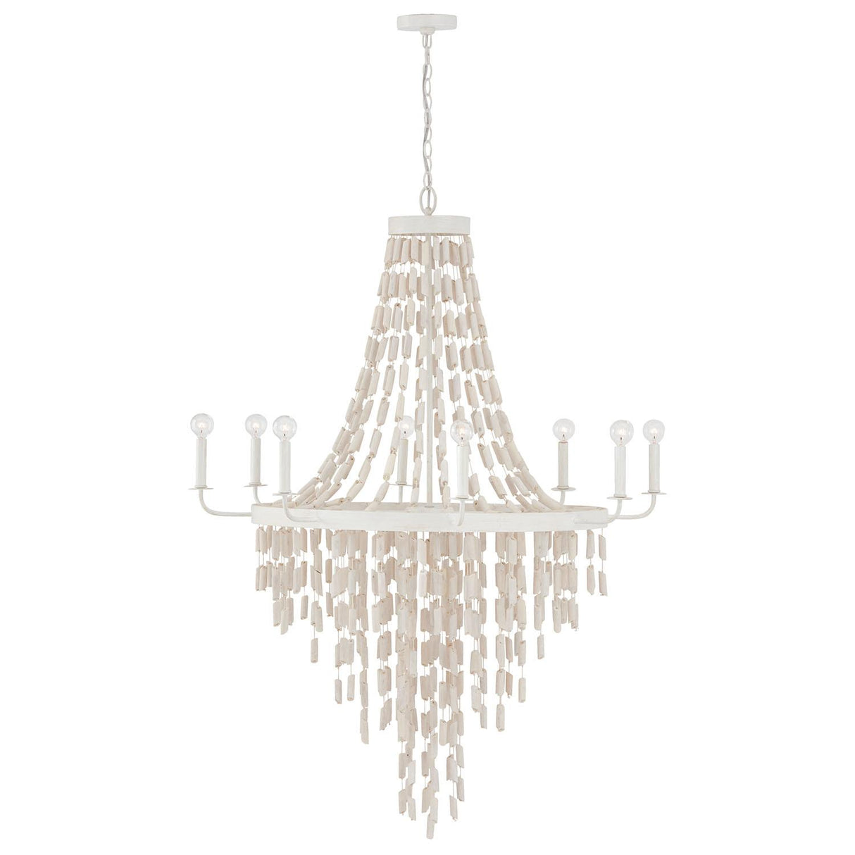 Capital Lighting 447782OW Carissa 8 Light Chandelier Organic White